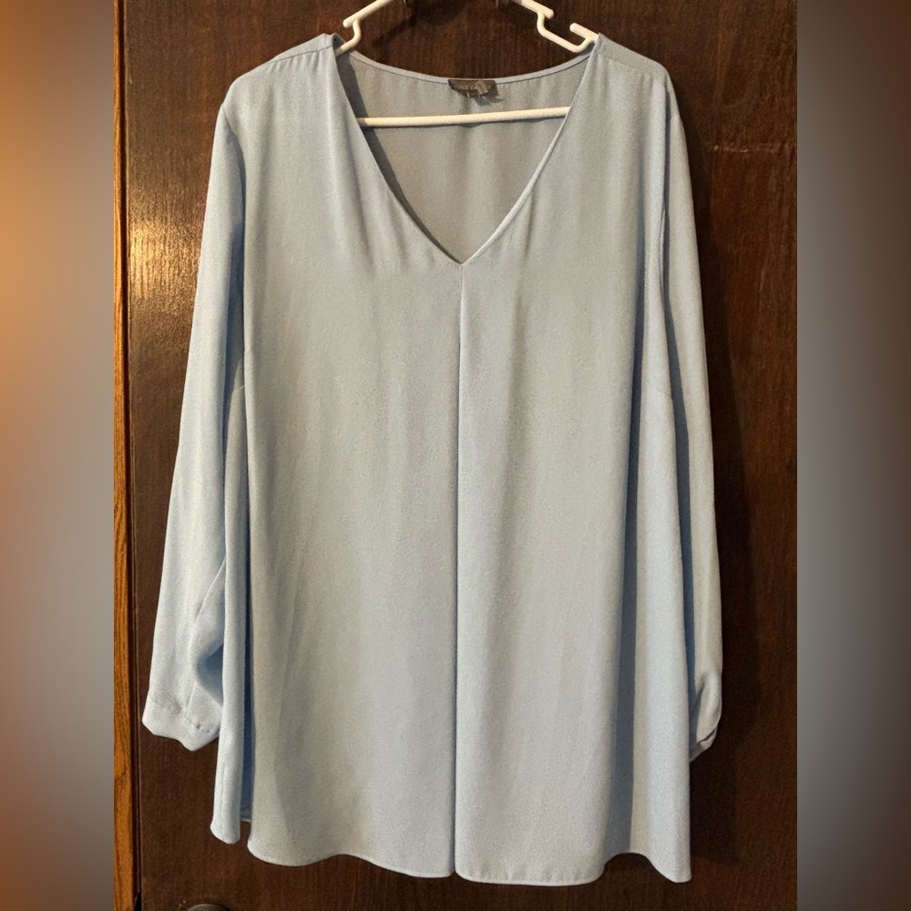 Vince Camuto Light Blue V-Neck Blouse